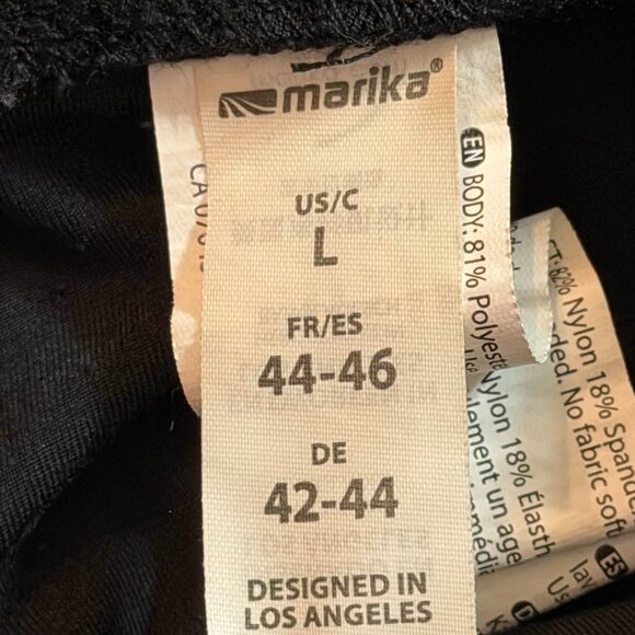 Marika brand Capri Leggings - stretch compression - Black - SIZE LARGE - Picture 12 of 13